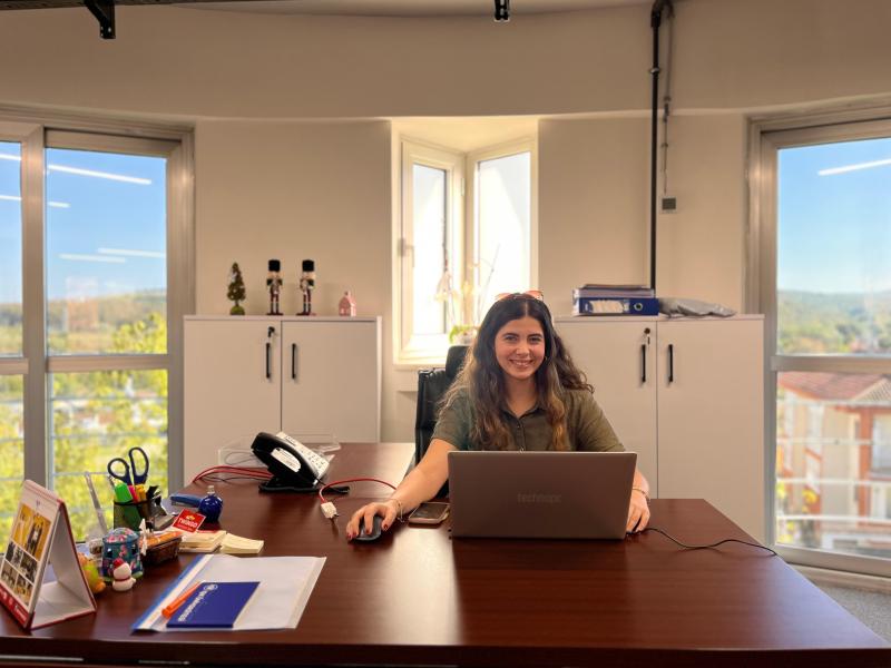 Gamzenur Erdogan working in the university human resources office